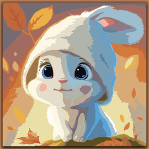 2023兔年数字油画diy软萌兔子手工填色治愈系儿童可爱装饰油彩画