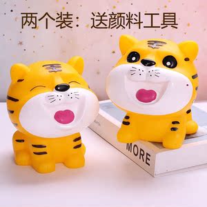 2022虎年创意可爱石膏娃娃涂色玩具小老虎存钱罐儿童手工diy涂鸦
