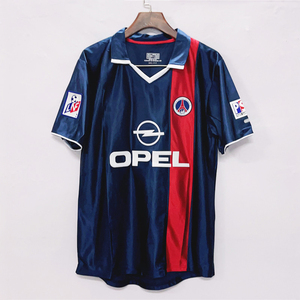 01-02巴黎球衣主场21号罗纳尔迪尼奥队服小罗经典复古足球服定制