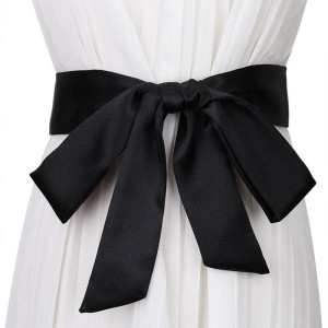黑色腰带超长宽丝带蝴蝶结女配裙子连衣裙缎带雪纺飘带新款丝巾女