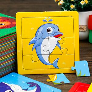 儿童宝宝益智拼图纸质2-3岁男女孩四块简单拼板幼儿智力启蒙玩具