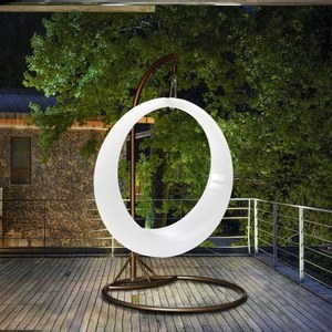 发光秋千月亮户外吊椅网红庭院摇椅民宿室外夜光led太阳能月亮摇