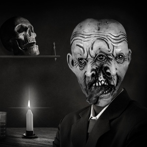 万圣节恐怖双面人连头怪物头套影视三眼恶魔鬼屋密室a酒吧血腥面