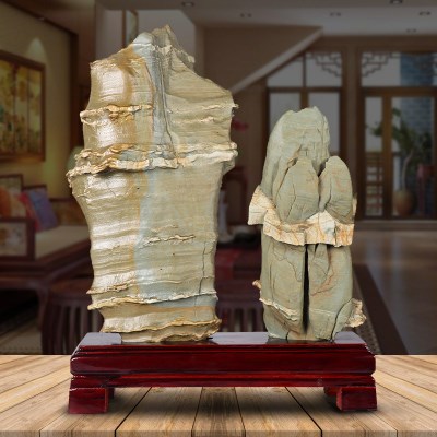 i松花石原石摆件天然奇石景观石观赏石头客厅玄关办公室装饰20u22