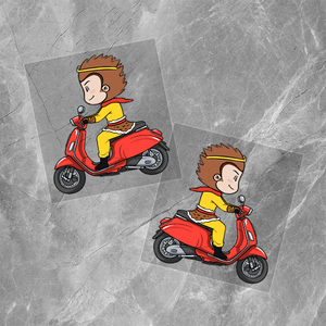 西游记车贴唐僧师徒四人贴纸 搞笑个性创意汽车两侧摩托车贴纸