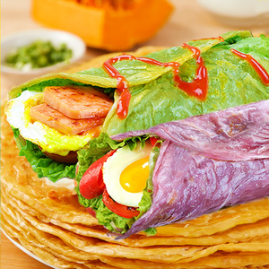 果蔬手抓饼家庭装儿童原味半成品美食紫薯菠菜正宗早餐煎饼皮卷饼