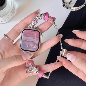 潘多拉串珠手链iwatch手表带适用S9苹果表带applewatch7865se女款