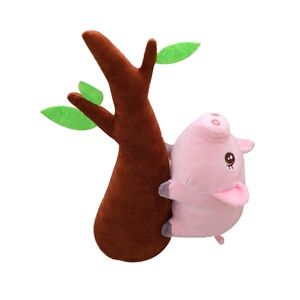 尾巴会转的猪母猪上m树可爱旋转毛绒玩生创日送女友具意礼物拉绳