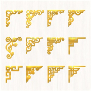 复古对角花边古典花纹边框3d立体镜面亚克力客厅电视背景装饰墙贴