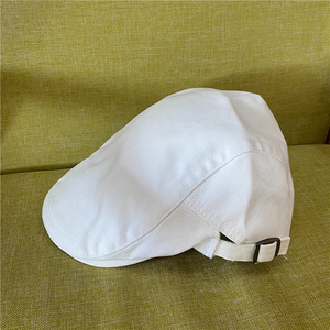 纯白色复c古画家帽贝雷帽男女年代感土酷帽子90s可调节鸭舌前进帽
