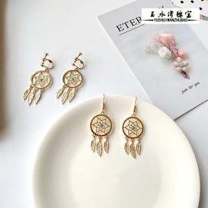 捕梦网耳环金色