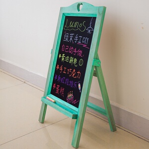 新品田园风格原木框喷漆做p旧立式小黑板商场餐厅店铺移动手写广