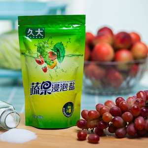 自贡井盐果蔬清洗盐除尘杀菌去除农药残留久大果蔬盐350克x6袋