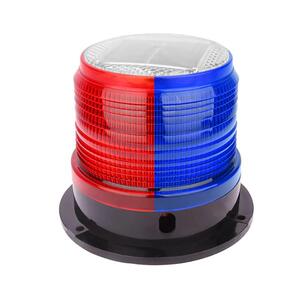 晚上警示闪光灯车用太阳能警示灯led夜间交通磁吸红蓝爆闪报警灯