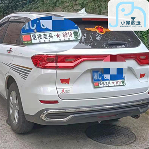 退伍军人车牌退役老兵副牌冲压装饰车友会车队汽车中国车标车贴纸