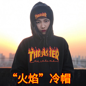 火焰冷帽子潮牌美式百搭针织毛线街头滑板保暖小众运动嘻哈情侣帽