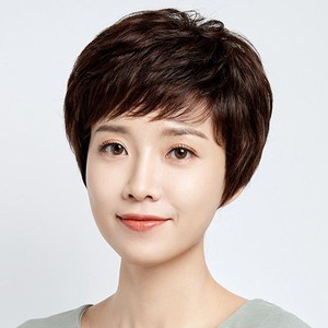 假发女短发逼真自然中年女士假发短卷发妈妈假发全头套式微卷发型