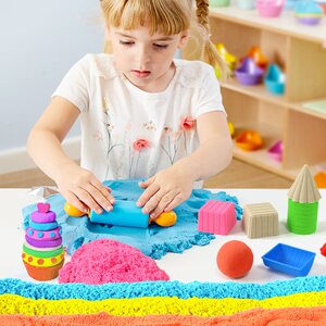 hidd喜得太空动力玩具沙儿童男室内安全粘土魔j力散装彩色补充沙