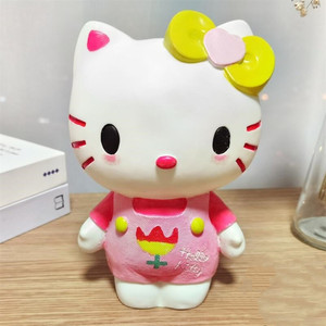 hallo kitty涂色石膏娃娃白胚diy凯蒂猫手工涂鸦彩绘哈喽kt存钱罐
