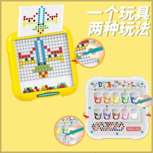 新款磁性运笔画板儿童磁力控笔幼儿园宝宝两用画画板益智拼图玩具