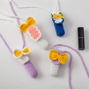 手工编织口红套针织diy钩针毛线保护套材料包挂脖送女友闺蜜礼物