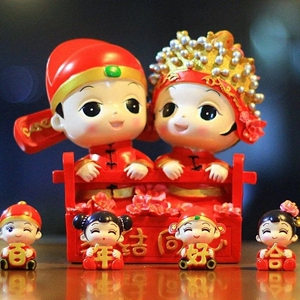 陶瓷娃娃小人偶摆件一对瓷新婚礼物摆设娃娃婚房装饰品结婚包邮