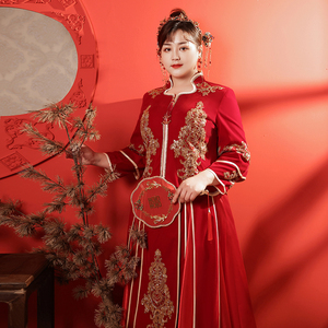 胖mm秀禾服新娘2022新款嫁衣孕妇中式出阁礼服结婚显瘦大码200斤