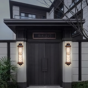 户外壁灯太阳能新中式别墅大门口挂灯家用装饰led庭院室外墙壁灯