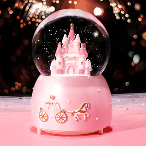 龙新年魔法雪花水晶球八音盒女孩儿女童音乐盒生日礼物可旋转摆件