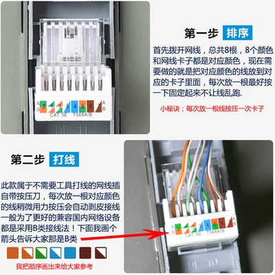 西蒙e6网线插座接法图片