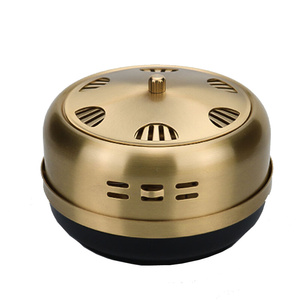 特大铜炉艾灸盒随身灸家用便携式纯铜 单个艾炙罐肚脐颈椎腰