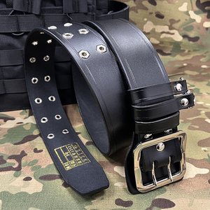 正品特战腰带多功能战术牛皮特种兵双排孔双扣训练作训男士运动腰