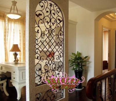 定制美式隔断铁艺屏风隔断创意客厅窗花玄关镂空装饰拱形雕花包邮