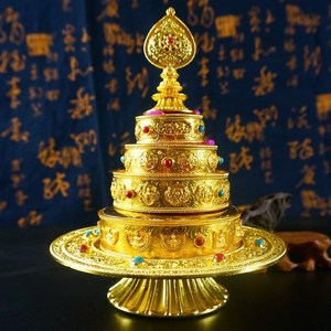 普贤愿密宗法器藏传佛教用品w纯铜合金供修曼扎盘 曼达盘 供曼茶