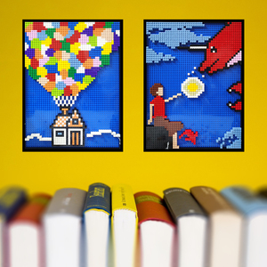 大鱼海棠热气球小颗粒兼容乐高积木画创意diy挂墙摆台室内装饰画