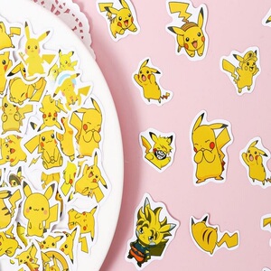 皮卡丘贴纸套装口袋妖怪装饰神奇宝贝小图案画宠物小精灵手账素材