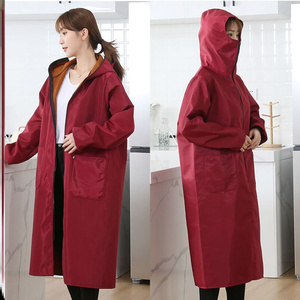 210人付款淘宝连体罩衣大人黑色女单女不粘毛带u拉链的s工作服加长款