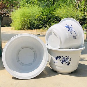 特价优质加厚塑料水培花盆大号圆形无孔睡莲碗莲荷花专用装水