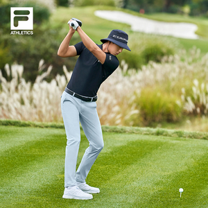fila golf 斐乐欧巡赛系列男裤梭织长裤2022年夏季高尔夫正装裤子