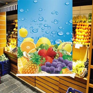 定制水果店卷帘橱窗遮光防晒窗帘门帘升降拉帘