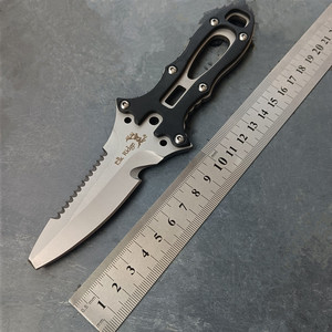 消防绑腿专用潜水刀锋利户外生存刀开刃多用途野营游泳救援战术刀