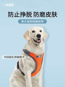 狗狗牵引绳大型犬金毛拉布拉多萨摩耶用品背心式胸背带遛狗链项圈