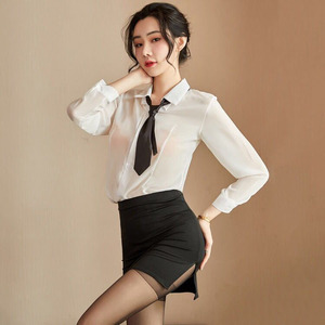 性感女士ol秘书制服诱惑套装超薄透视紧身超短裙职业女装小短裙