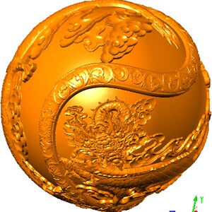 mhd-098双龙太极手球球stl雕3图圆雕图n体d模型四轴立刻图双龙太