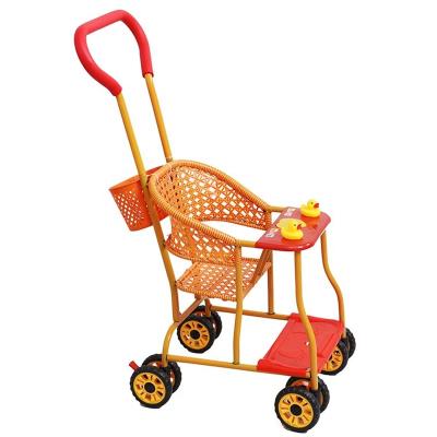 坐竹可刹椅易小婴儿q编藤小大推轮推车腾竹席宝宝小孩简易手推车
