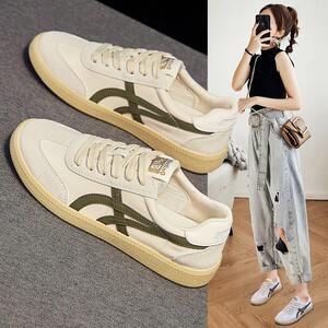 春达德训鞋女2021年新款夏季百搭平底小白鞋薄款透气休闲运动阿甘