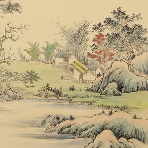 名家字画纯手工国画四尺山水高山流水水墨横幅仿古传统无款手绘