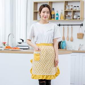 夏季半身围裙女可爱日式家用厨房薄款2021新款蕾丝花边半截围腰