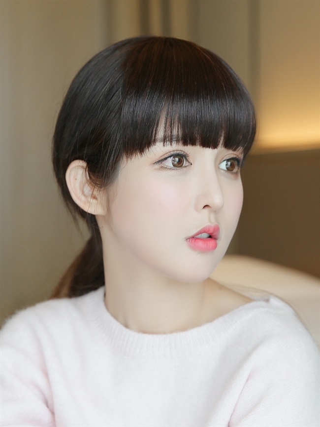 隐形刘海假发齐刘海片真发假发女无痕自然网红漫画刘海前额假发