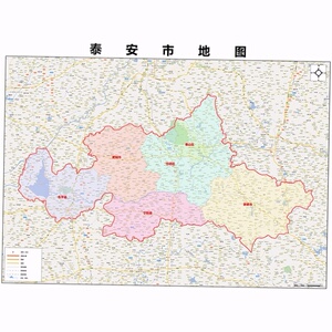 2021新款泰安市地图贴图办公室挂图高清q防水墙壁装饰画定制地图
